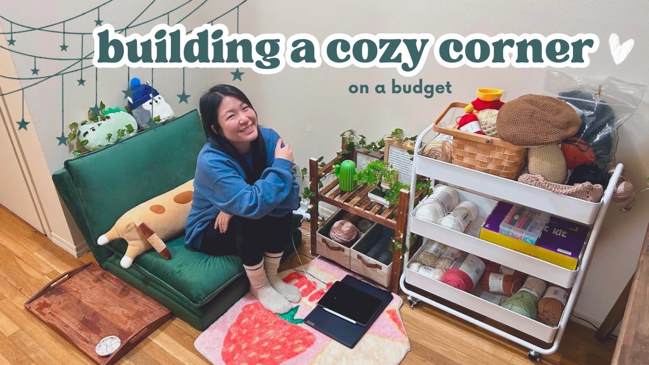 Cozy Corner Makeover on a Budget | Chatty room decorating + Crochet WIPs