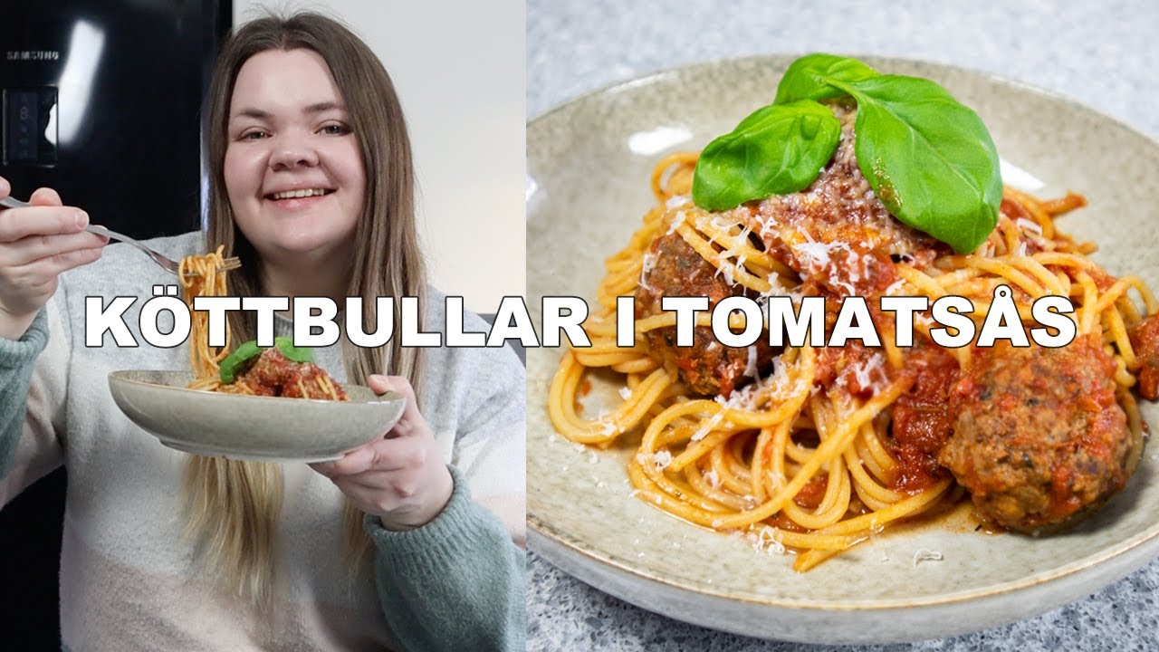 Köttbullar i Mustig Tomatsås med Spaghetti