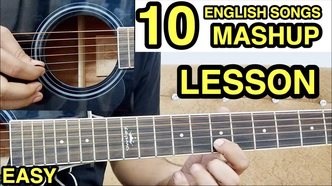 10 English Songs Guitar Lesson with TABS & Chords by FUXiNO - Easy Guitar Songs Mashup for Beginners