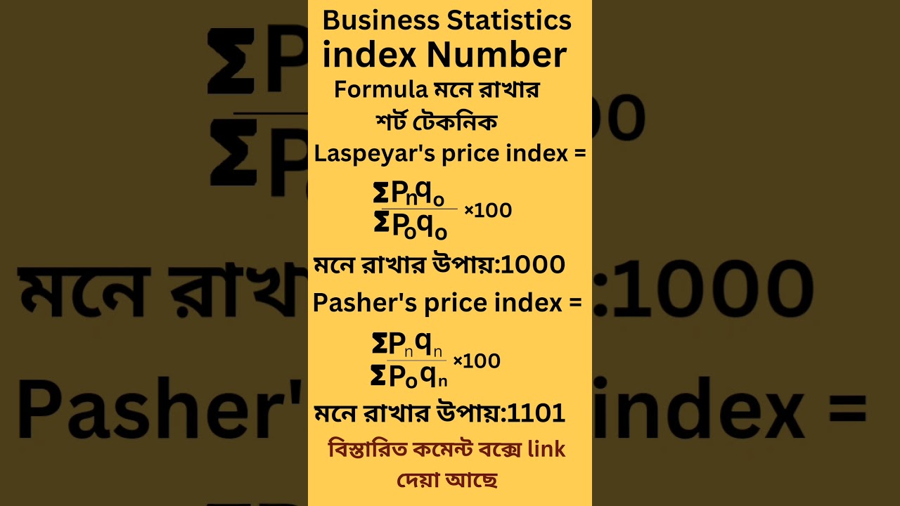 Business Statistics index number 