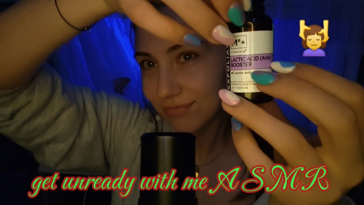 [ASMR PL] Get unready with me (wieczorna pielęgnacja)💕🧖‍♀️ + dużo mlaskania (bo jem lizaka) 🙄