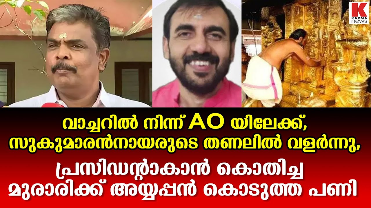 മുരാരി ബാബു സ്വർണ്ണക്കൊള്ളയിലെ മുഖ്യപ്രതി,വളർച്ച സുകുമാരൻ നായരുടെ തണലിൽ