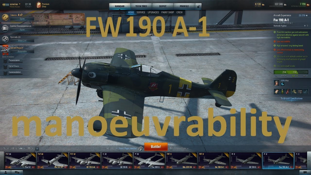 World of Warplanes 2.0 - FW 190 A 1 - How to increase manoeuvrability