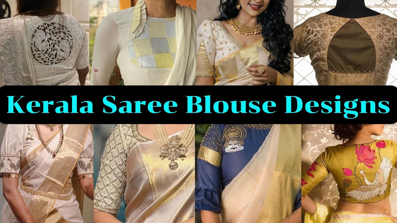 Kerala Saree Blouse Design | Kerala Saree Blouse Idea | Kasavu Saree Blouse #trending #onam #kerala