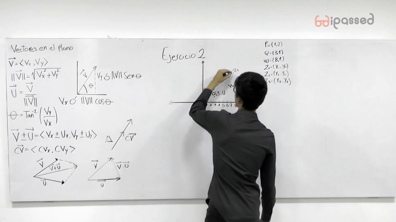 VECTORES EN EL PLANO - EJERCICIO TIPO PARCIAL O EXAMEN
