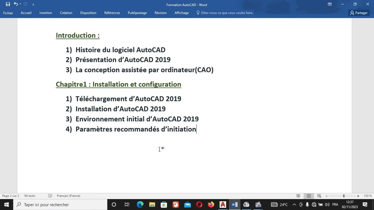 Formation AutoCAD 2019 Partie 2