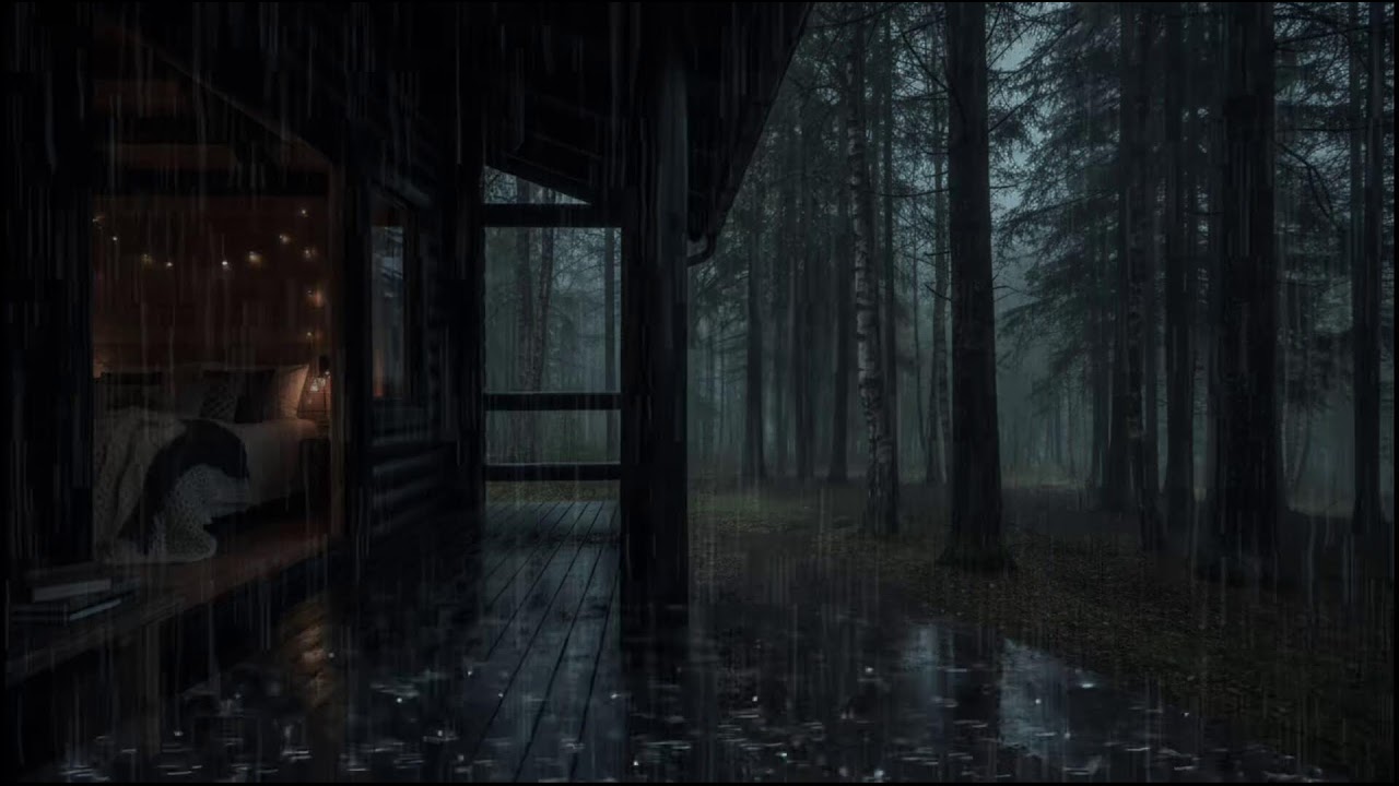 Gentle Rain in the Forest Cabin 🌲🌧 | Soothing Sounds for Restful Sleep