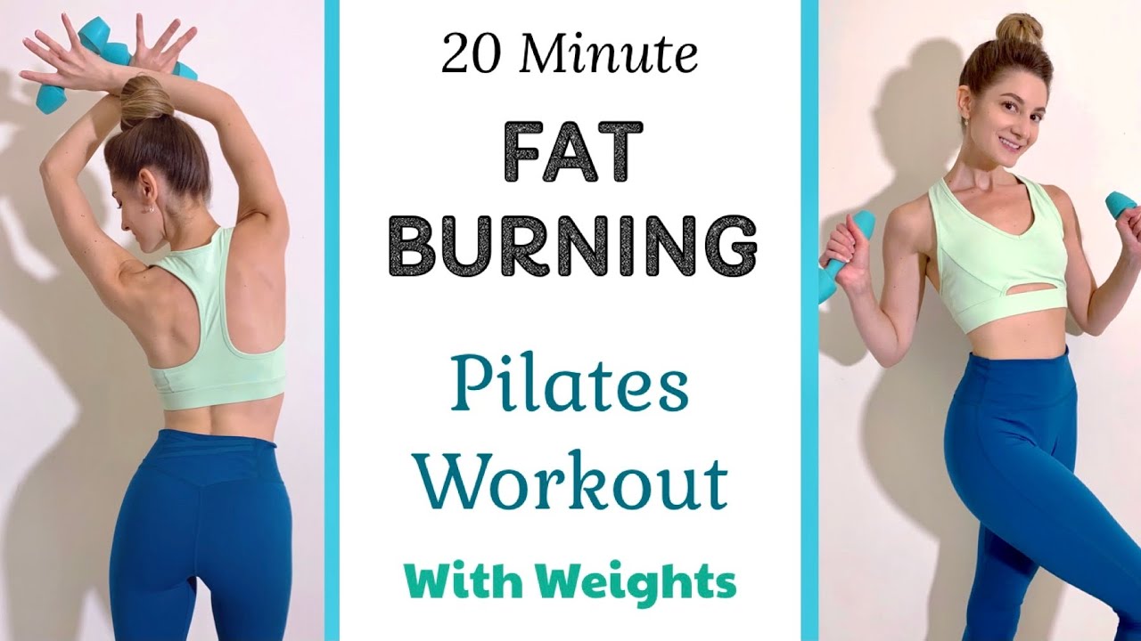 20 MIN FAT BURNING PILATES WORKOUT WITH WEIGHTS | Abs, Upper Body, Legs & Glutes