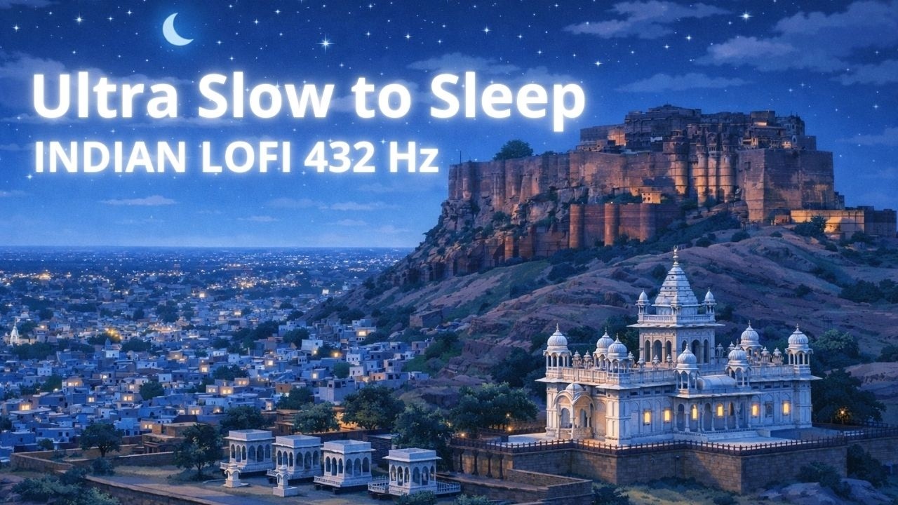 Indian Lofi Sleep 432 Hz – 8 Hours Slow Music with Shruti, Harmonium & Jal Tarang | Ambient Music