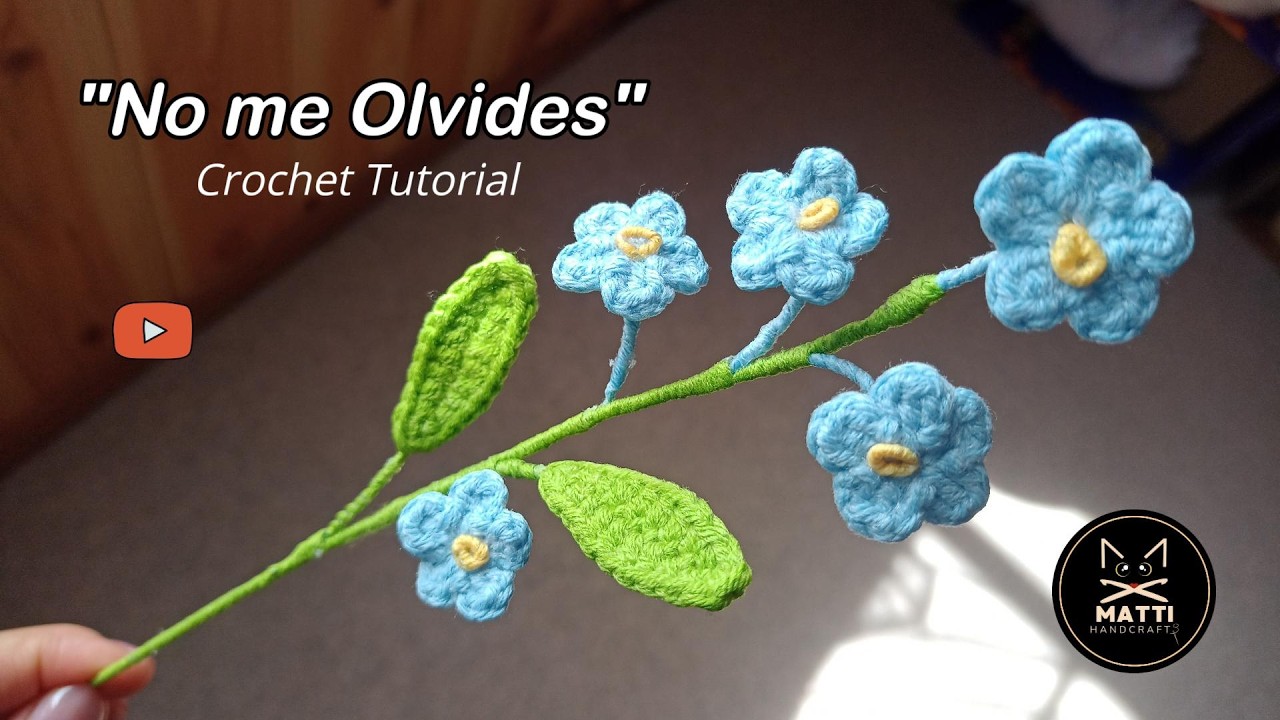 Cómo tejer flores No Me Olvides a crochet 🌸 | Crochet Forget Me Not flowers step by step