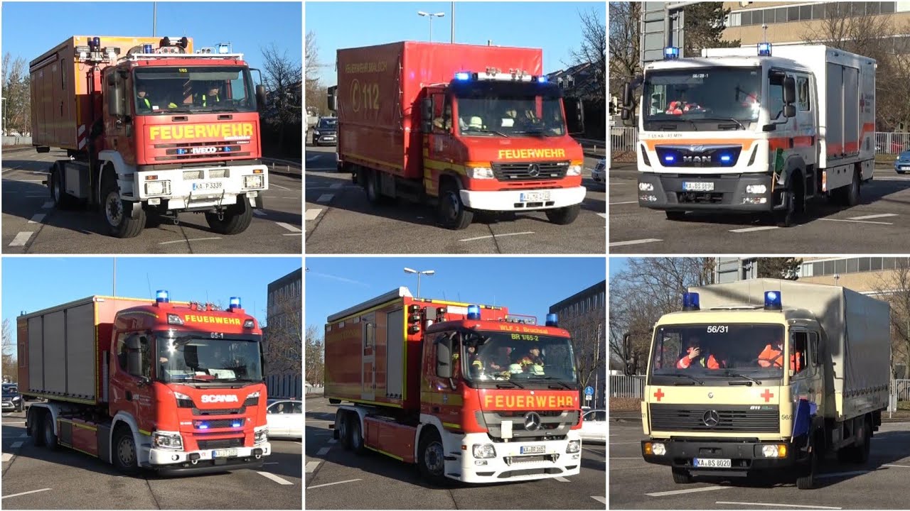 [🚒 6 überörtliche Einheiten - 45 Fahrzeuge 🚑 ] 📟 Alarmfahrten während KatS-Übung 