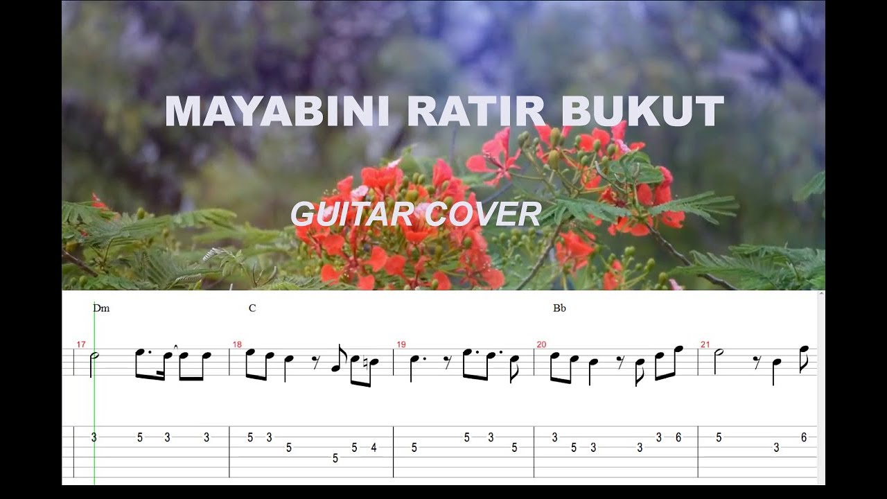 Mayabini Ratir Bukut guitar cover with music notes