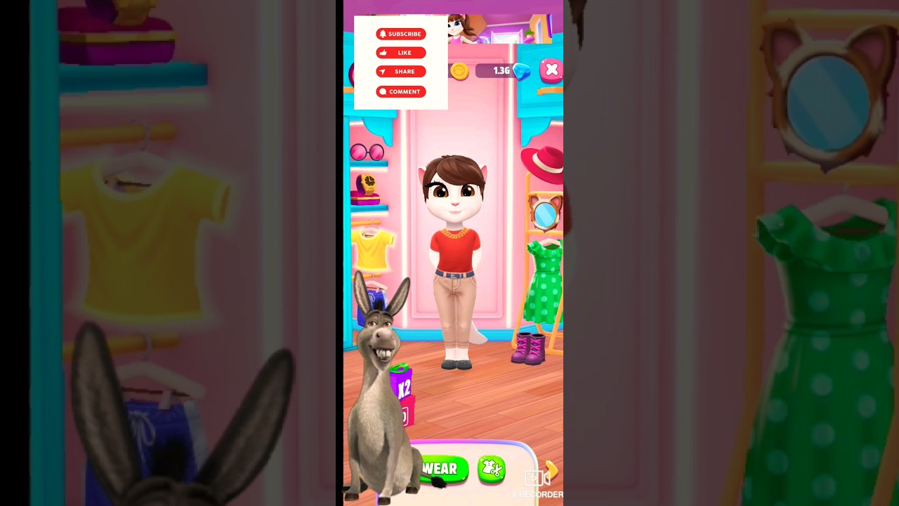 Shrek's Donkey #Makeover My Talking Angela 2 #shorts #youtubeshort #shrek #fiona