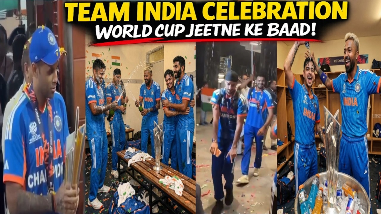 Team India World Cup Celebration Inside Dressing Room | IND vs NZ T20 World Cup Final