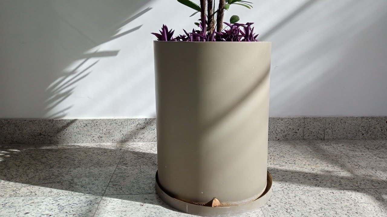 Como! fazer vaso CILÍNDRICO de cimento de um jeito simples e fácil