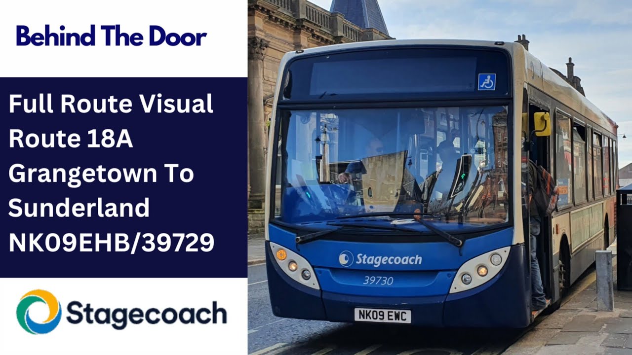 Full Route Visual | Stagecoach NE Bus Route 18A - Grangetown To Sunderland | NK09EHB/39729