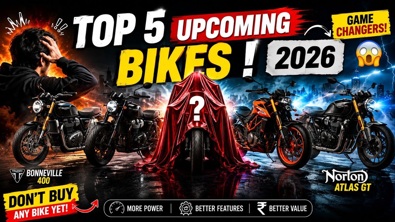 Top 5 Upcoming Bikes in India 2026 🔥 | Harley Sprint 440, Triumph Bonneville 400 More!