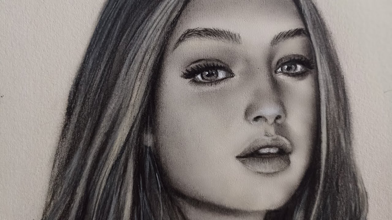 How to draw and shade a Female face | Step by step |
