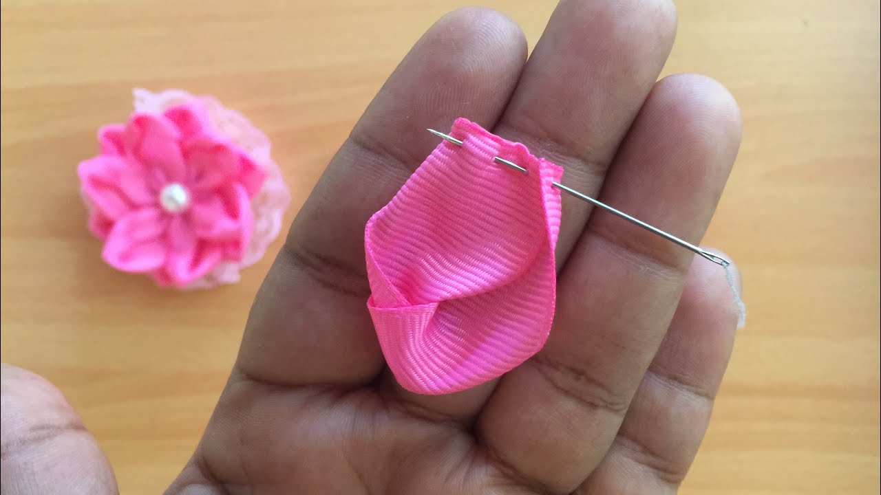 Cómo hacer flores de listón o cintas gross. Paso a paso. Tutorial.DIY. Flowers 🌸 flores de cintas🌸
