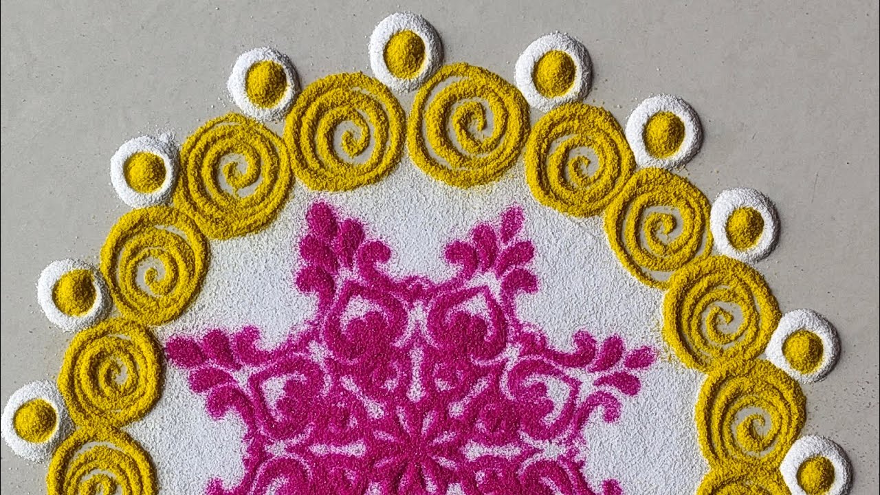 घरात मंगल वातावरणासाठी छोटी रांगोळी 🌸#rangoliartbyak 