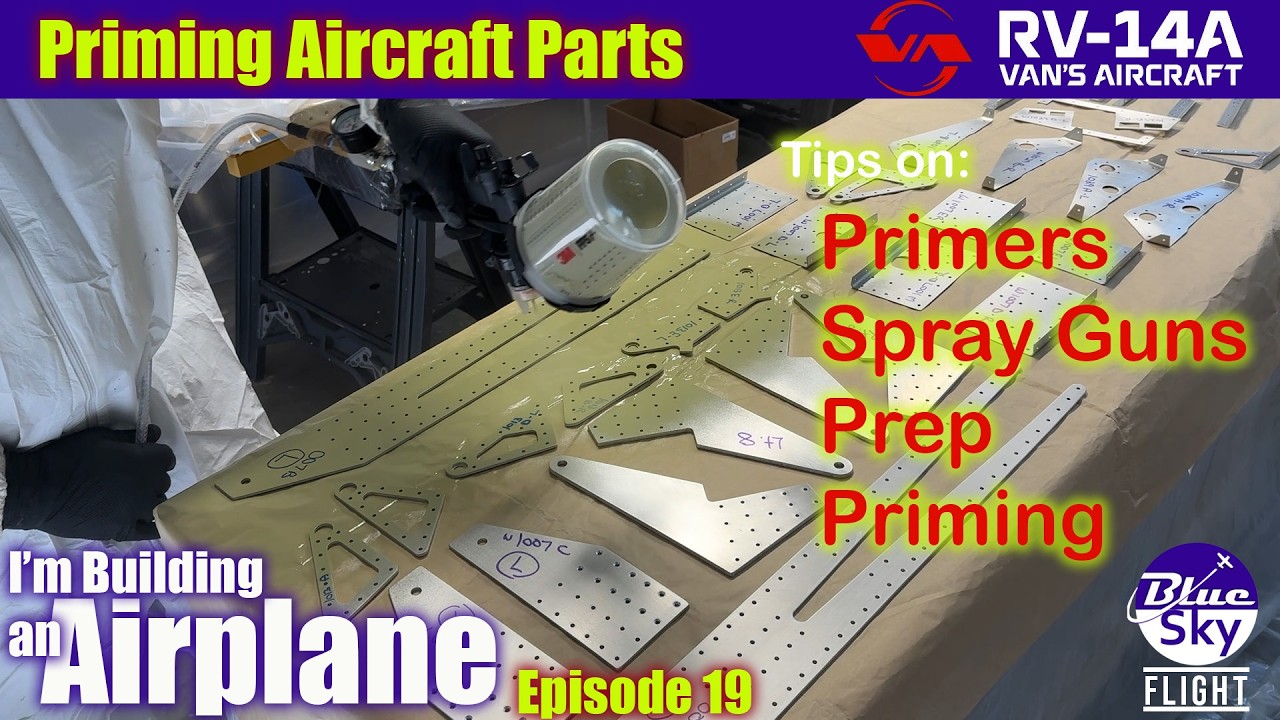 Грунтовка деталей самолета. Сборка самолета Vans RV 14. Эпизод 19.