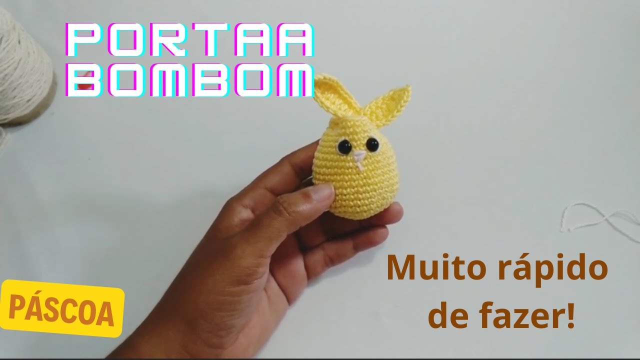 Porta bombom da Páscoa, coelhinho lindo em amigurumi