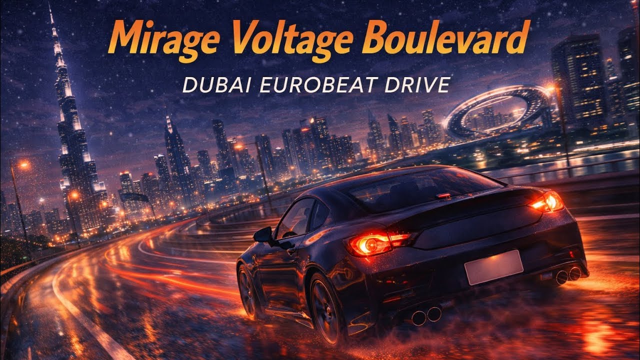 【ドバイ ユーロビート】Mirage Voltage Boulevard | Dubai EUROBEAT DRIVE / ドバイ・摩天楼ナイトラン
