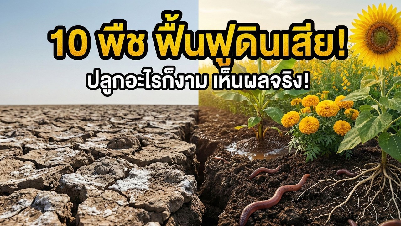 10 สุดยอดพืชฟื้นฟูดิน! ✅แก้ดินดาน/ดินเค็ม/สารพิษ ✅เปลี่ยนดินตายให้อุดมสมบูรณ์ขึ้น