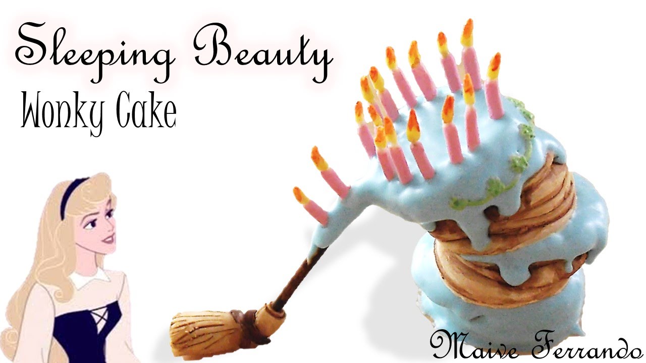 Miniature Disney's Sleeping Beauty Aurora Wonky Cake - Polymer Clay TUTORIAL || Maive Ferrando