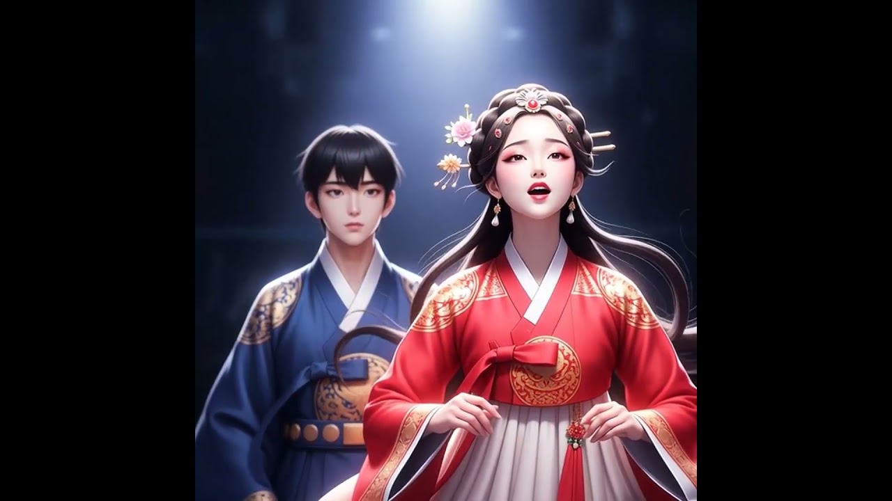 K-opera anime climax, soprano and tenor singing high notes together