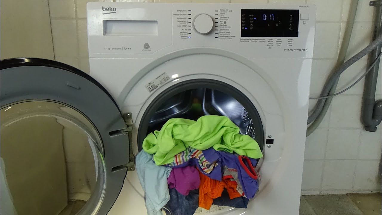 Rinse 800 rpm centrifuge program BEKO WMY 71483 LMB2 Washing machine, rinçage lavadora movie 
