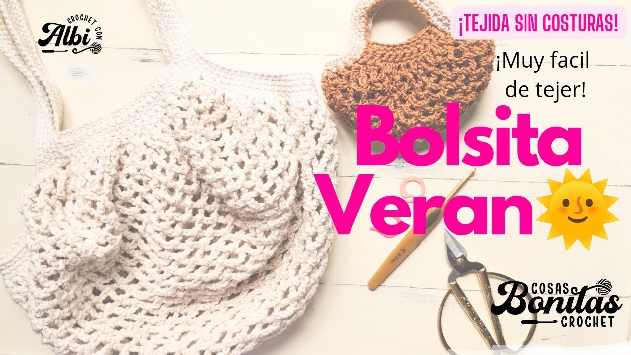 Bolsita Verano con punto red a crochet! HERMOSA y FÁCIL♥️