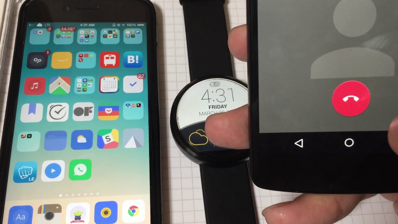 Android wear works with iOS/iPhone v0.2 release.