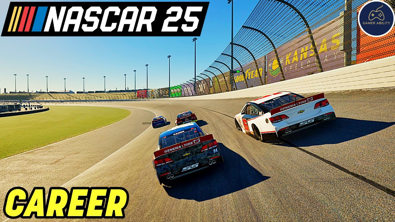 NASCAR 25 Career Mode Part 6 - EXCITING RACE IN KANSAS!