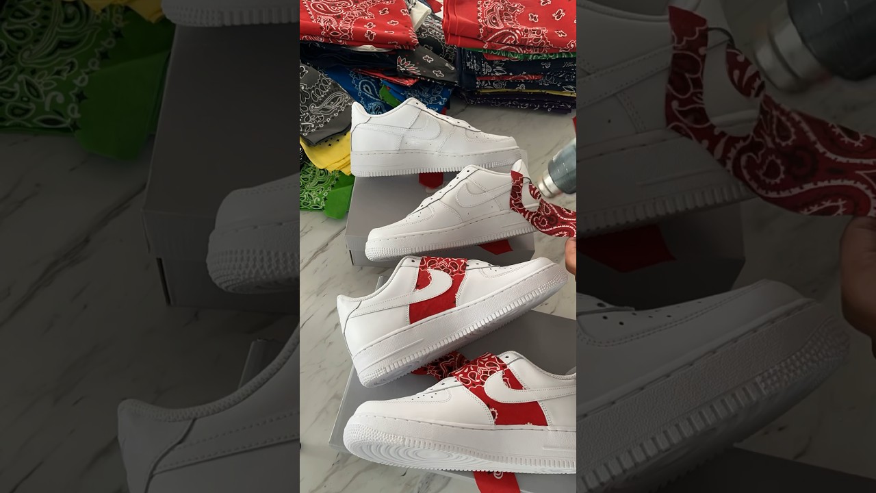 Nike Air Force 1 Custom | Bandana Customs AF1 #customshoes #customkicks #airforce1 #bandana