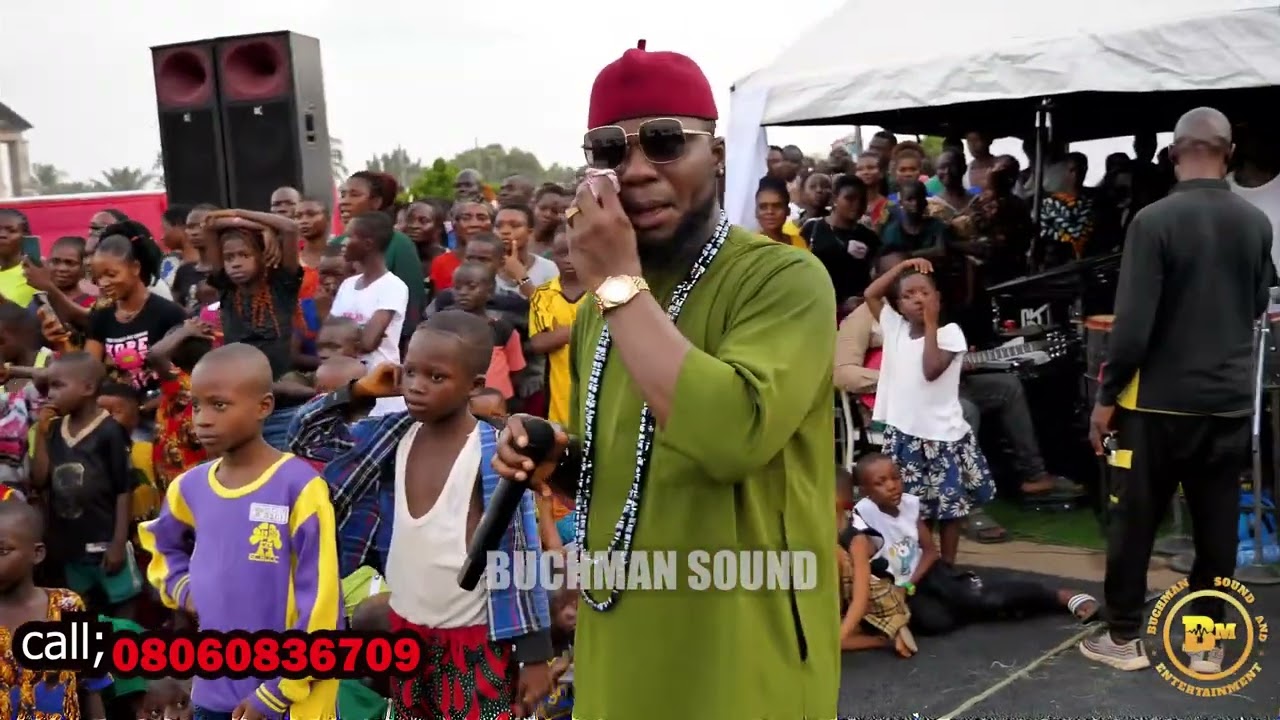 Morocco junior on stage at HRM Igwe Ogidiga of Ifiteoguari’s 25th ofala 