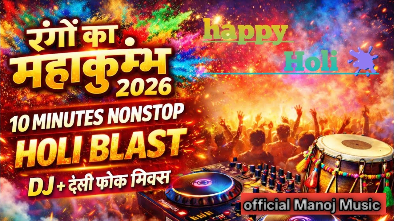 🎵 रंगों का महाकुंभ 2026 | 10 Minutes Long Holi Song | official Manoj Music 