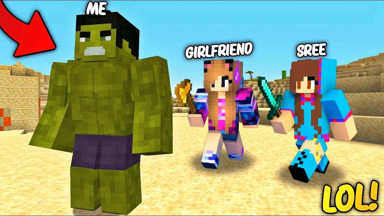 😂Speedrunner VS Hunter With My Girlfriends But, I Become a Hulk in Minecraft...