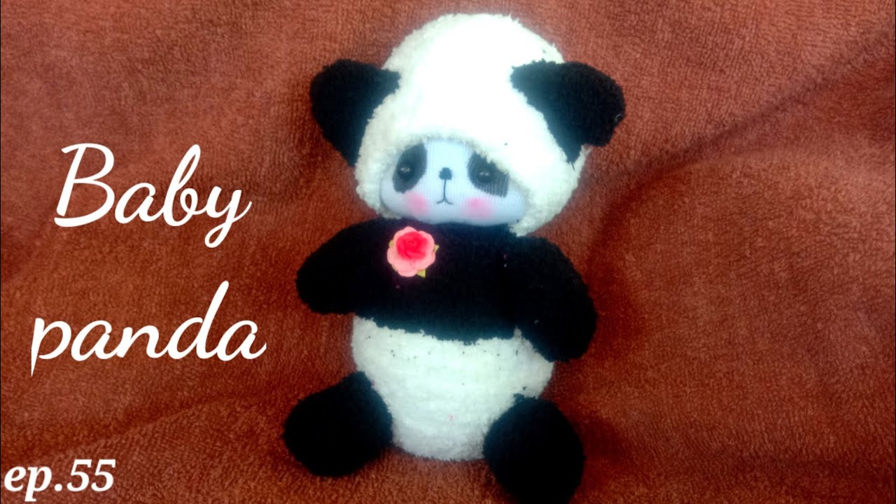 ตุ๊กตาถุงเท้าEp.55 how to make sock doll panda