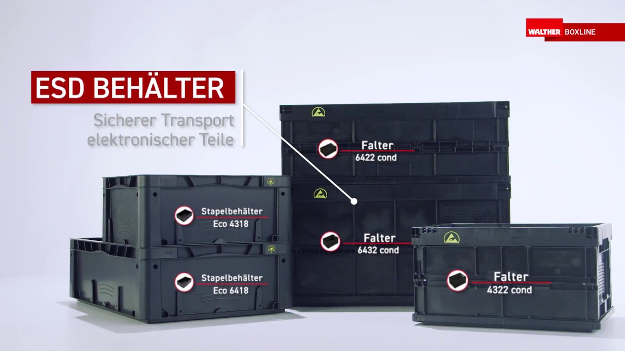 Leitf&auml;hige ESD-Beh&auml;lter von WALTHER Faltsysteme