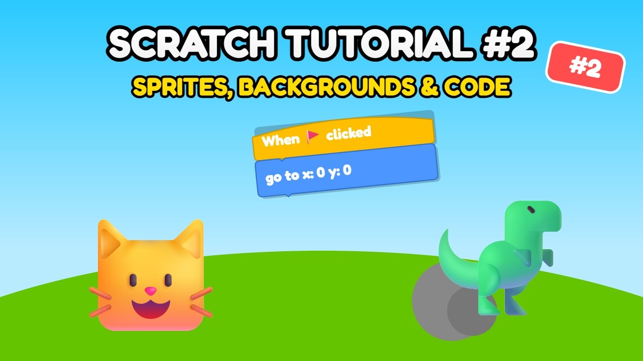 Scratch Tutorial #2 How to Add Sprites, Backgrounds & Write Your First Code