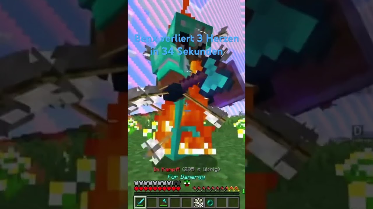 @benx verliert 3 Herzen in 34 Sekunden (Minecraft Helden 2 Finale) #minecrafthelden2 #benx