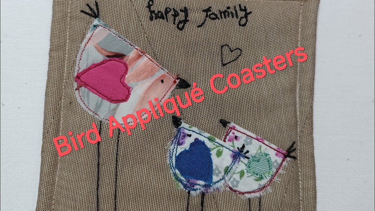 Bird Appliqué Coasters from Fabric Scraps | Beginner Sewing Tutorial