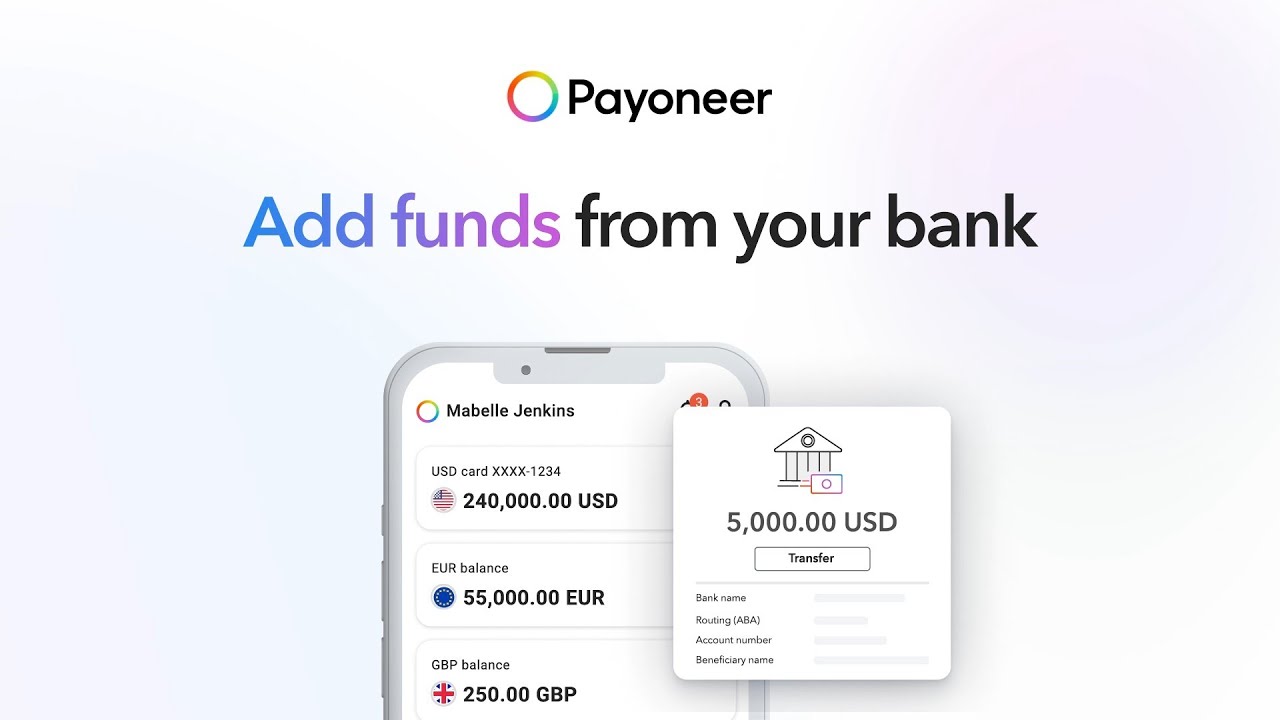 Add funds from your bank account
