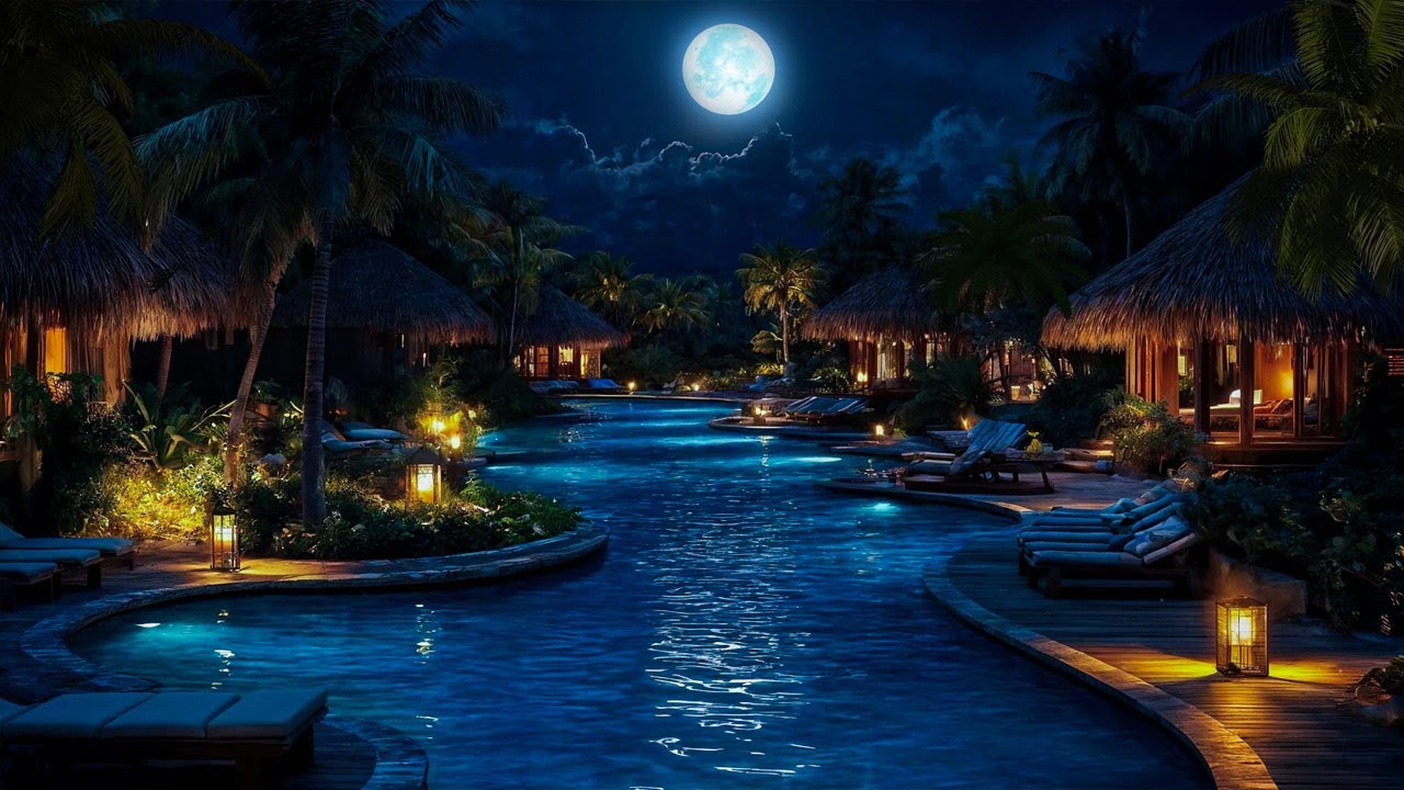 🌙 Magical Tropical Night Escape – Relax, Sleep Better & Reduce Stress | Luxury Pool Villas 🌴✨
