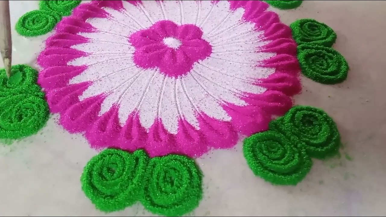 🌹Simple and easy rangoli for fresh morning 🌹 #rangoli #dailyrangoli #trending#desing