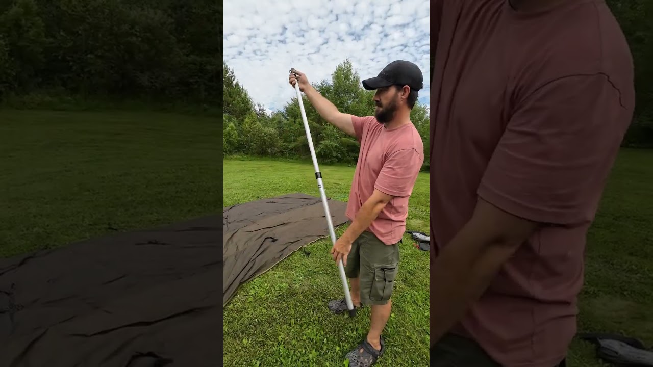 How to hang a tarp without trees! #shorts #camping #outdoorgear #outdoorlife #campinglife #tips