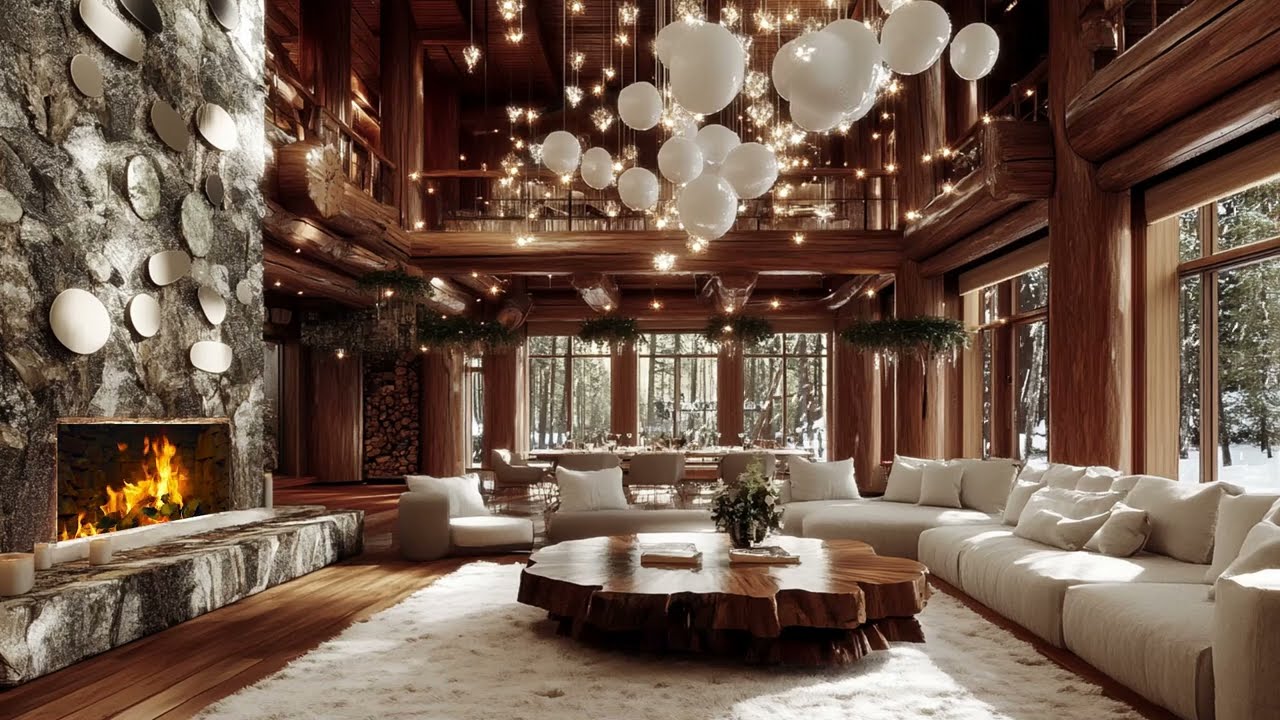 How Does A Winter Ambience Fireplace With New Year Decorations Bring Peace & Rest To Your Busy Mind?