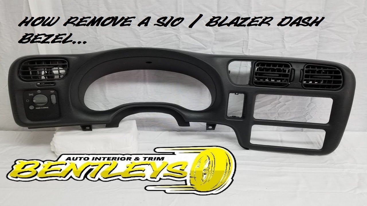 1998 1999 00 01 02 03 2004 CHEVY S10 BLAZER SONOMA BRAVADA СНЯТИЕ РАМКИ ПРИБОРНОЙ ПАНЕЛИ, ПОКАЗЫВ...