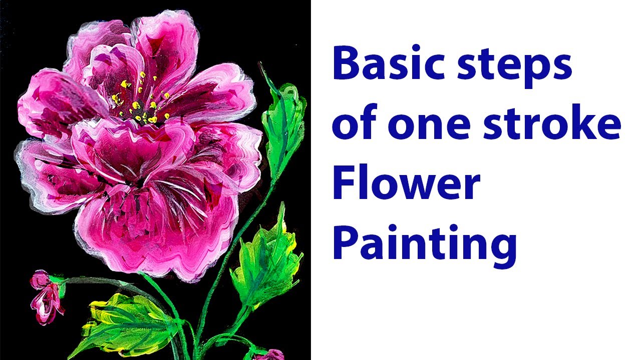 Basic one stroke painting flower for beginners step by step